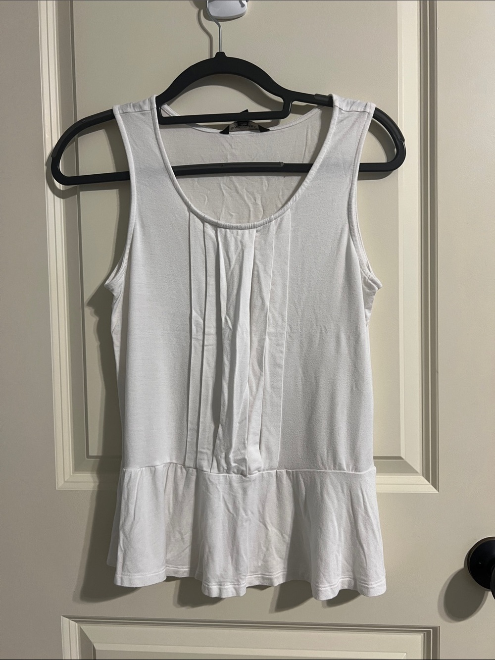 Banana Republic White Pleated Peplum Tank